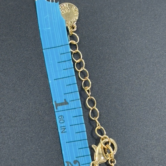 Liz Claiborne Gold Tone Multi-color Crystal Station Bead Neck with Tassel - Picture 4 of 6